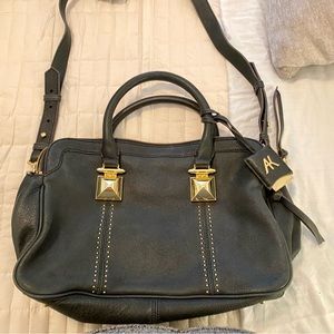 Aimee Kestenberg Black Leather and Gold Purse